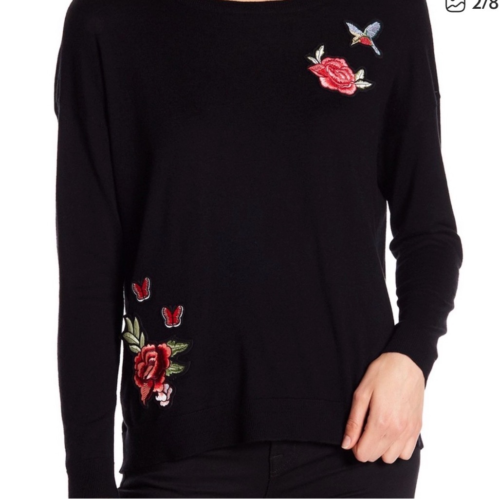Joie Audrea Wool Blend Floral Bird Sweater-S-Spring Hummingbird Butterfly